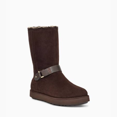 UGG Classic Berge Short Suede - Boots Dame - Mørke (NO-U766)